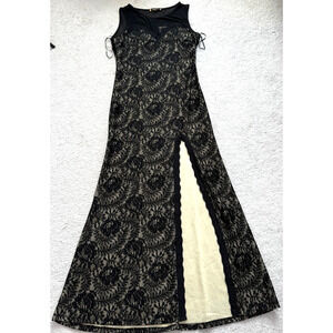 NWT Miusol Formal Black dress Sz XL Long Lace Sleeveless Elegant Evening Party